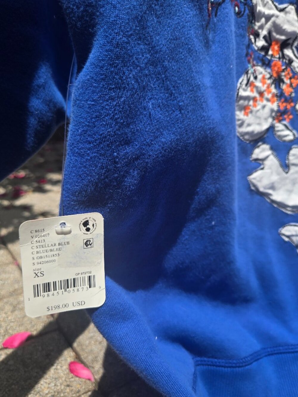 Sold out Free people at my best embroidered hoodie in stellar blueXS - Picture 10 of 17